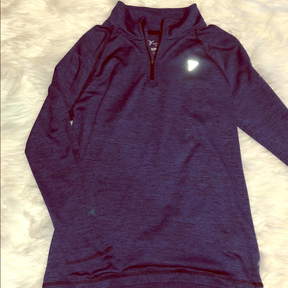 Long sleeve boys tee, dark blue, size XL